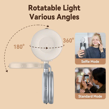 TELESIN Magnetic Selfie Light with Built-in Makeup Mirror