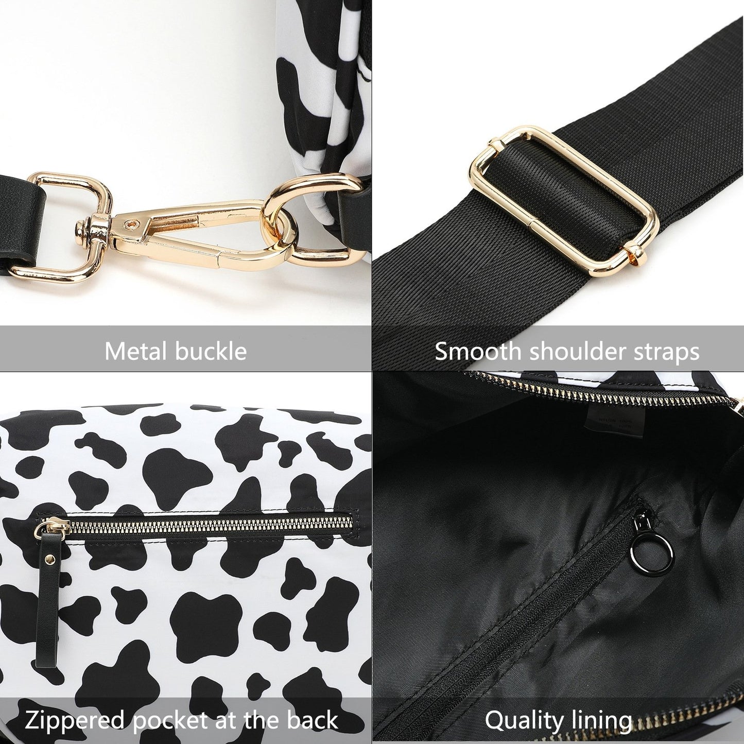 New Version 🎁Limited Time Discount🔥Black and White Checkered Nylon Bum Bag