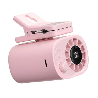 Premium Tech Car Clip-On Fan – 360° Rotation, 100 Speeds, LED Display, USB Rechargeable (1800mAh)