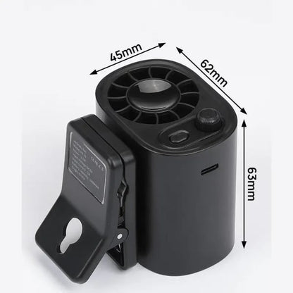 Premium Tech Car Clip-On Fan – 360° Rotation, 100 Speeds, LED Display, USB Rechargeable (1800mAh)